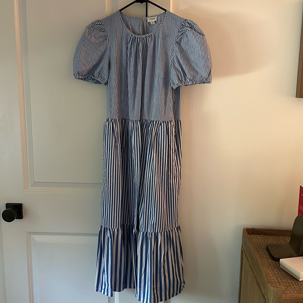 J Crew Striped Midi Dress